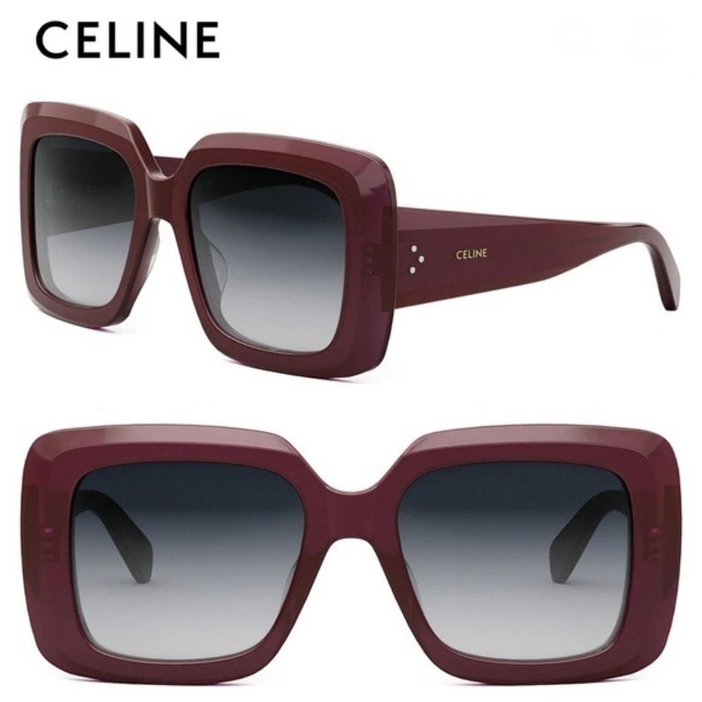 CELINE BOLD 3 DOTS CL40263I-5469B SQUARE SHINY MILKY BORDEAUX NWT
